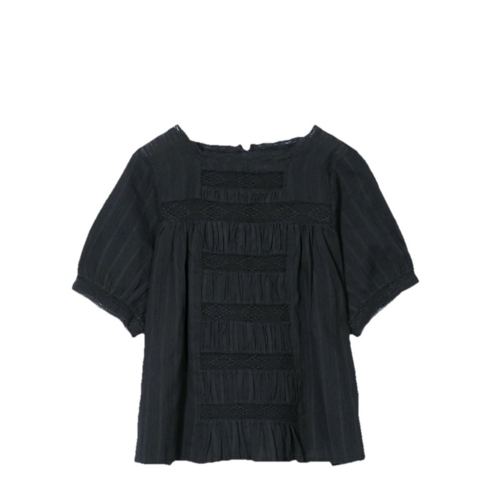 Bonpoint lace insert cotton Girls Designer Blouse MSRP $300 Preowned Size 10